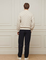 Oat Basket Weave Knit Cardigan