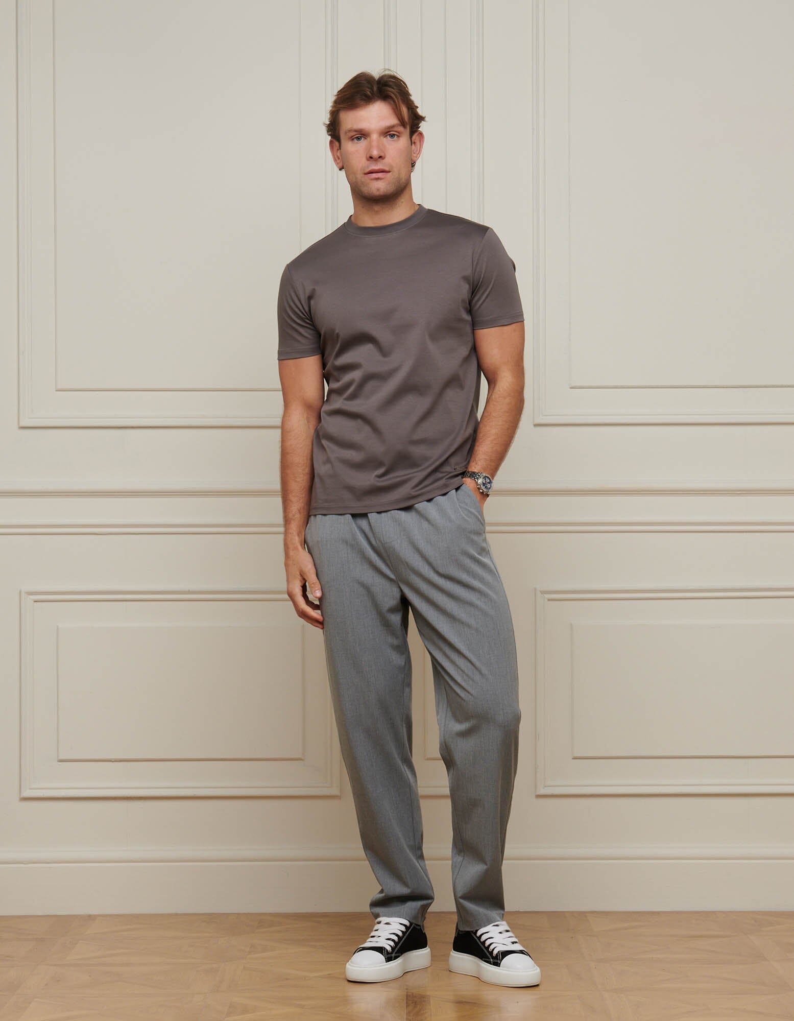 Slate Grey Mercerised T-Shirt