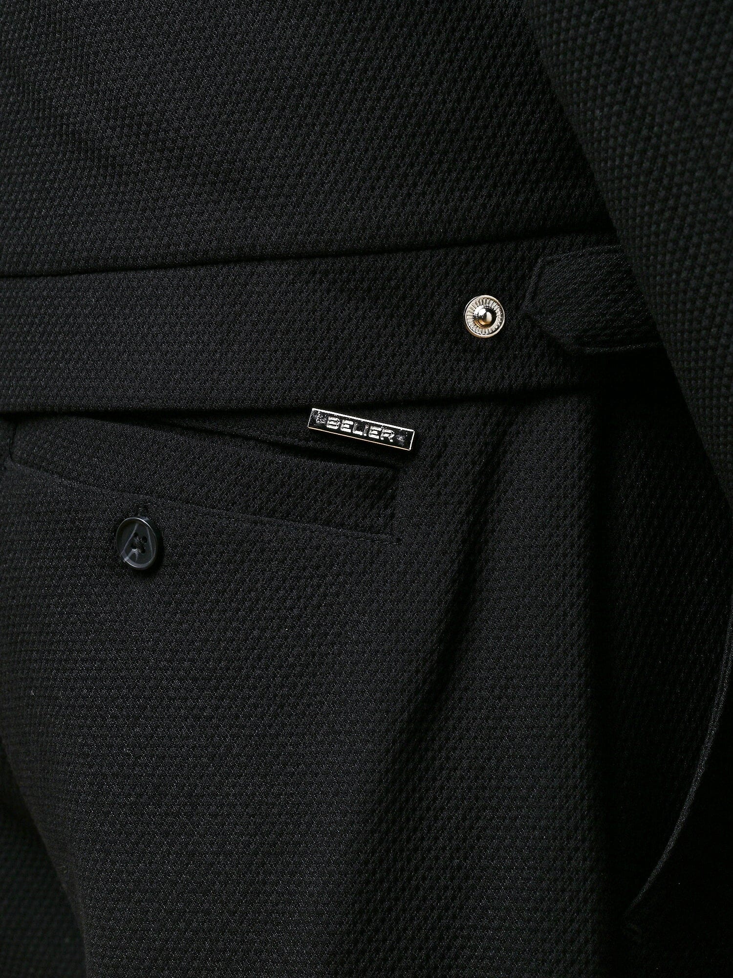 Black Textured Smart Trouser