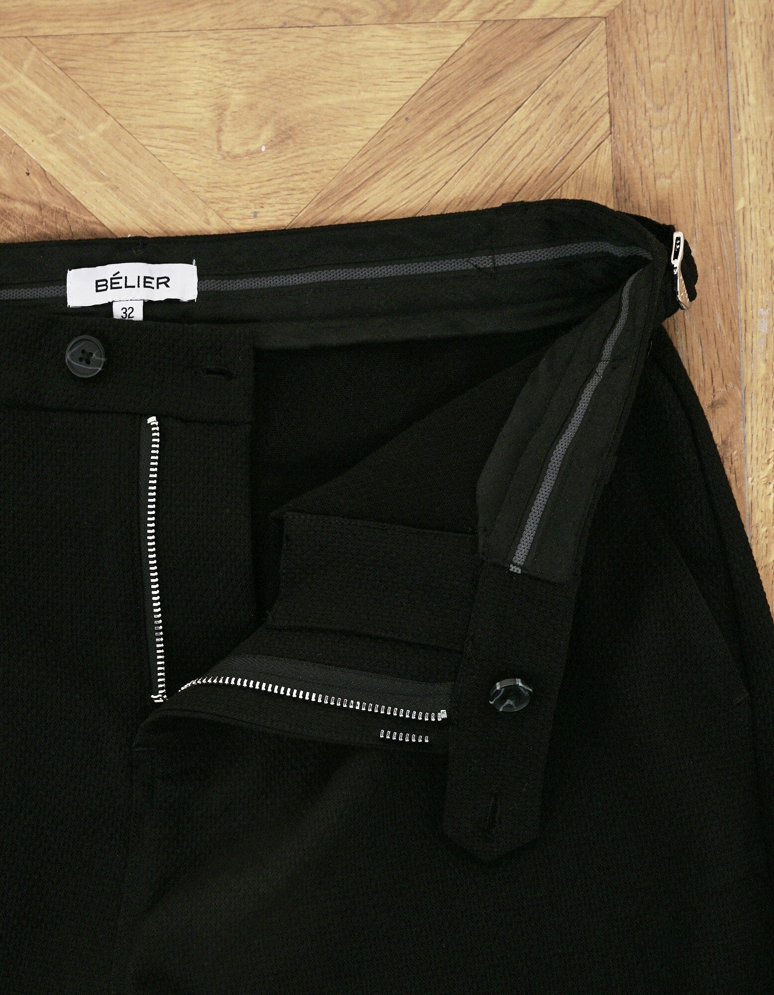Black Textured Smart Trouser