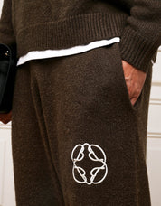 Brown Mohair Knit Jogger