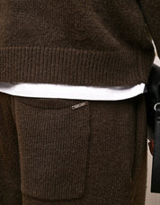 Brown Mohair Knit Jogger