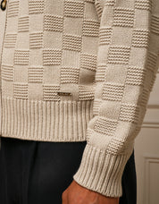Oat Basket Weave Knit Cardigan