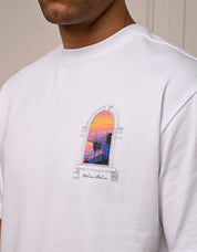 White Miami Sunset Arch T-Shirt
