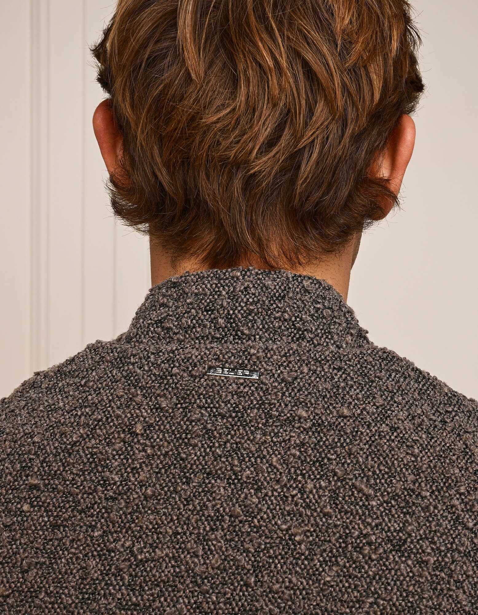 Brown Boucle Bomber Jacket