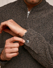 Brown Boucle Bomber Jacket