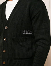Black Relaxed Fit Knitted Cardigan