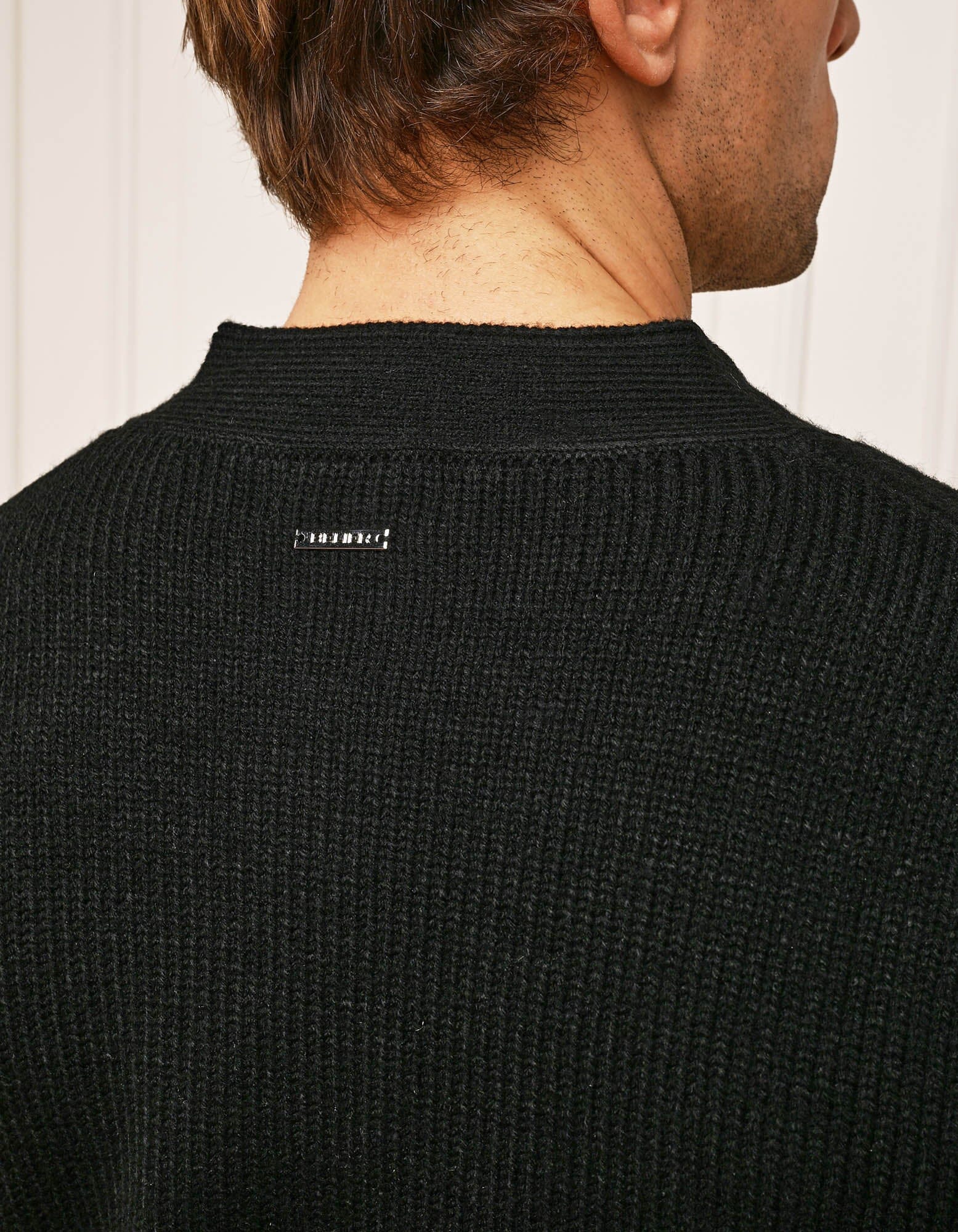 Black Relaxed Fit Knitted Cardigan