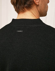 Black Relaxed Fit Knitted Cardigan