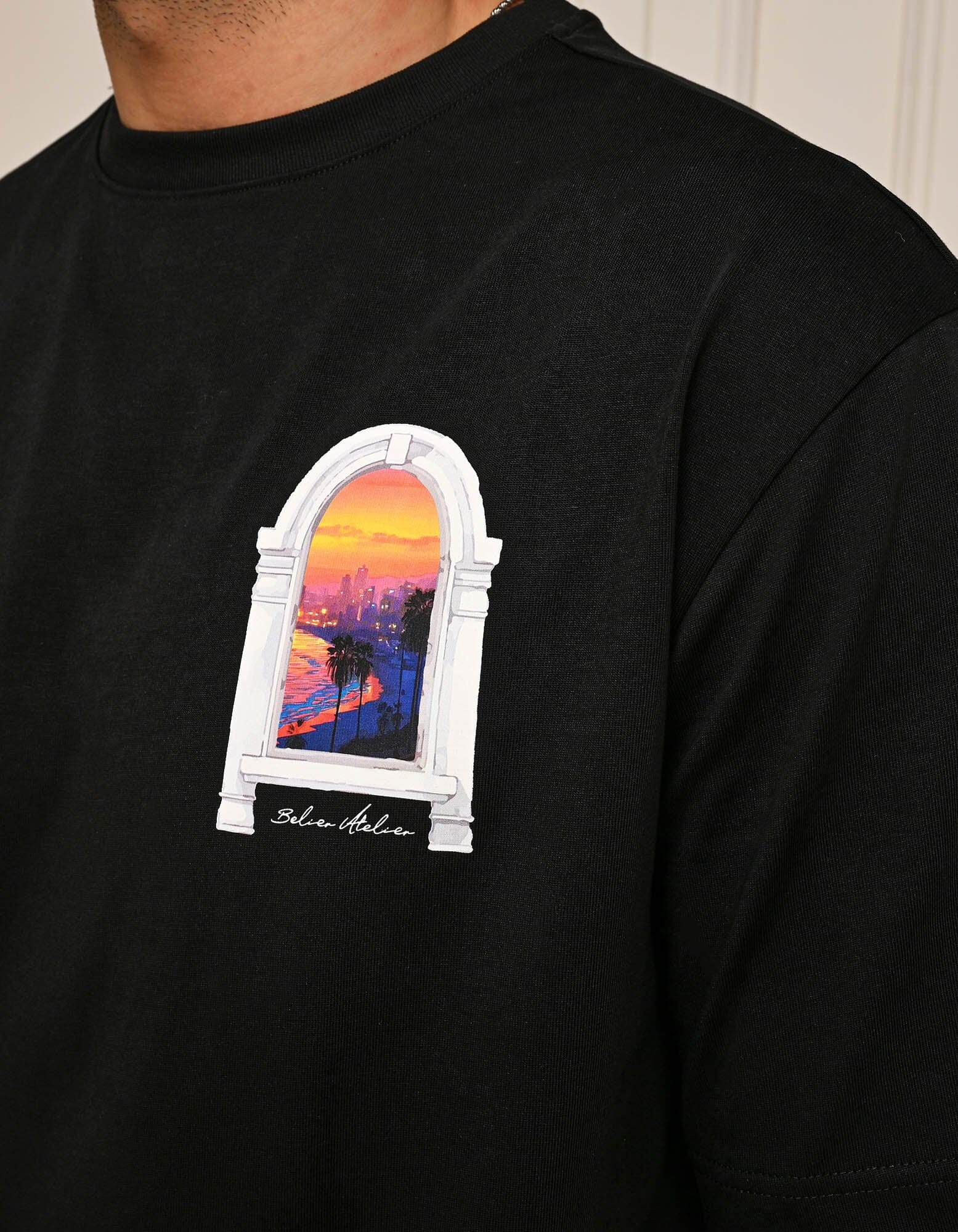Black Miami Sunset Arch T-Shirt