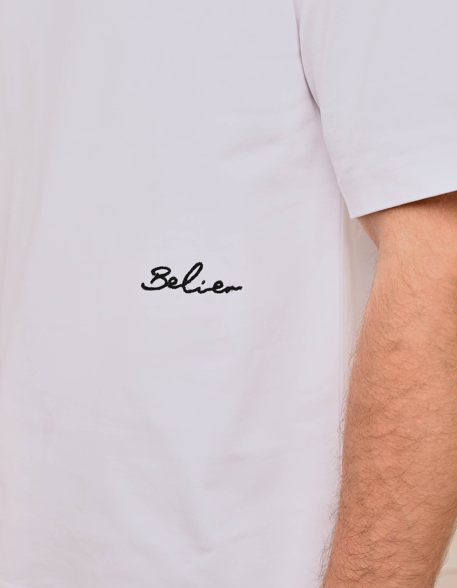 White Embroidered Logo T-shirt