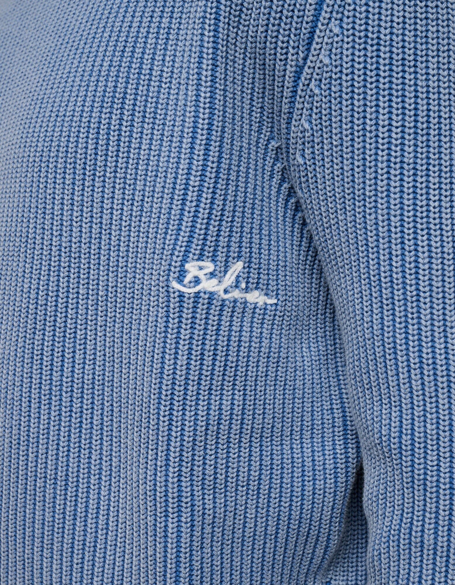 Washed Blue Heavyweight Rib Knit Jumper