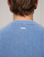 Washed Blue Heavyweight Rib Knit Jumper