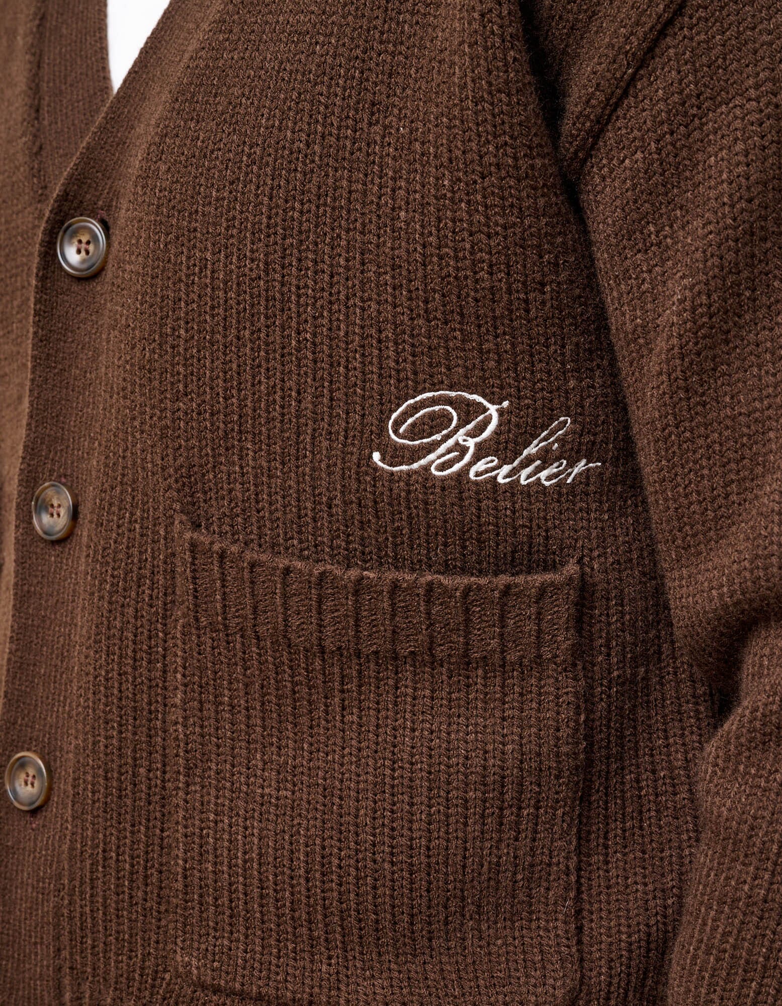 Brown Relaxed Fit Knitted Cardigan