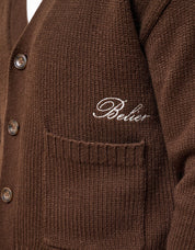 Brown Relaxed Fit Knitted Cardigan
