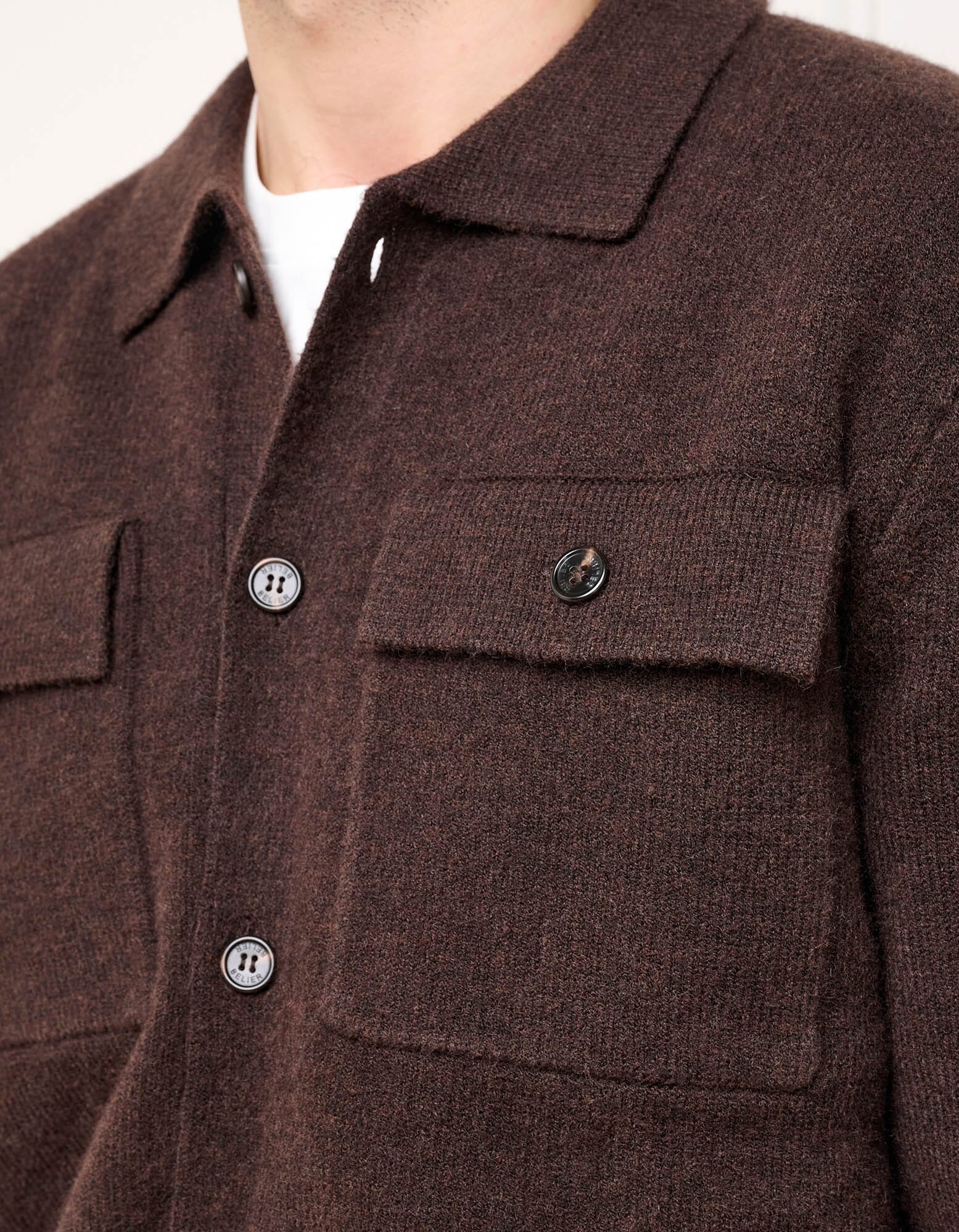 Brown Knitted Overshirt