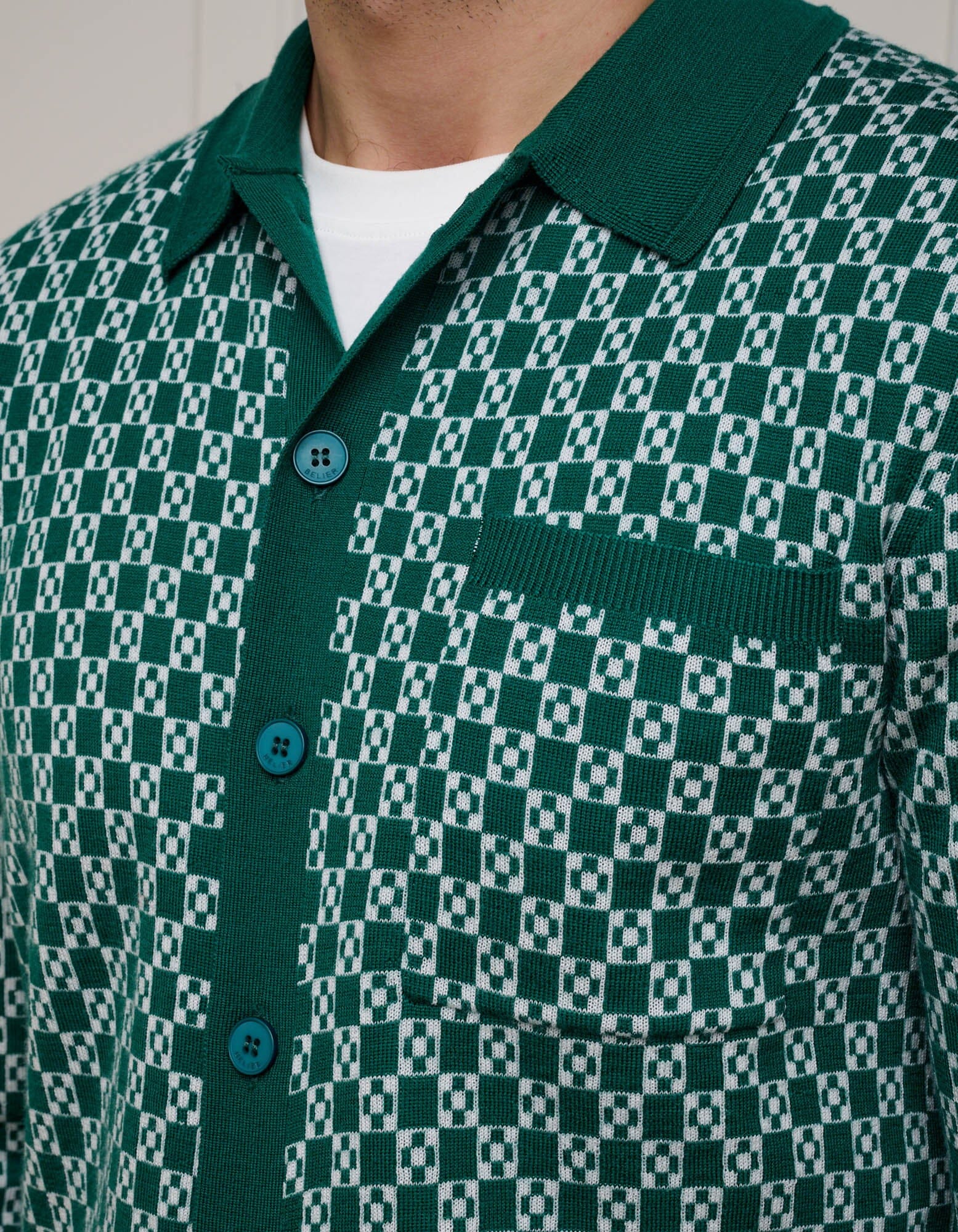 Green Block Print Cardigan
