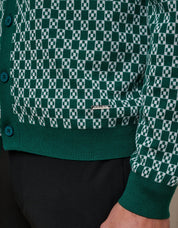 Green Block Print Cardigan