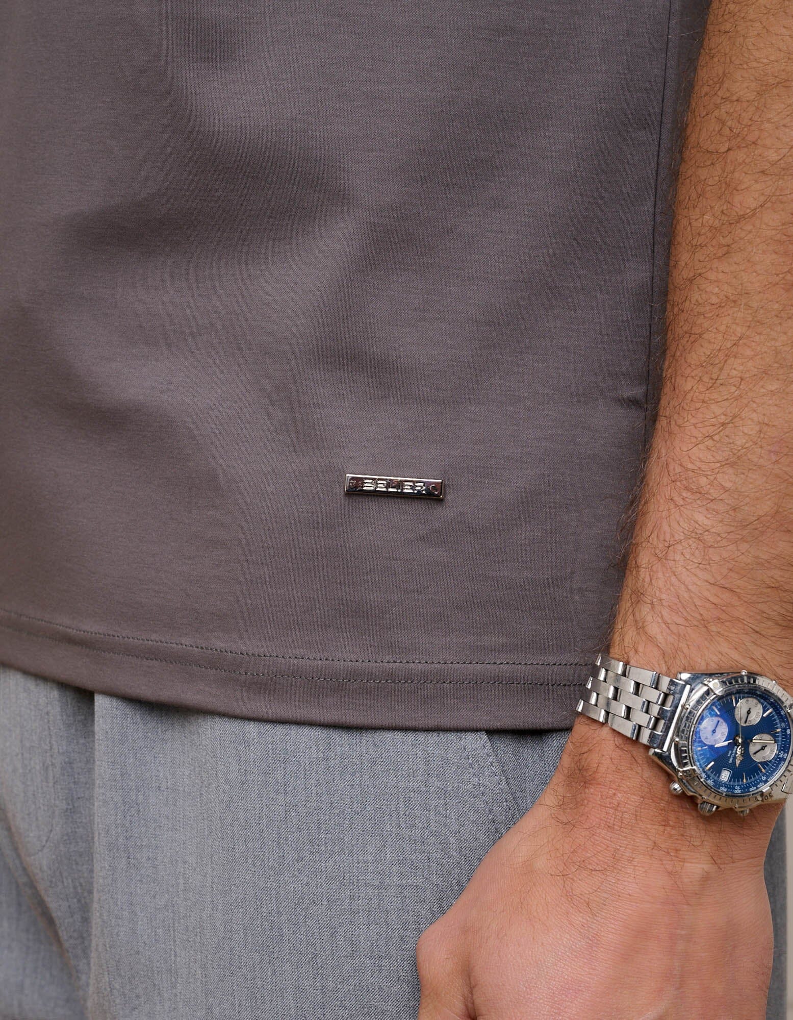 Slate Grey Mercerised T-Shirt