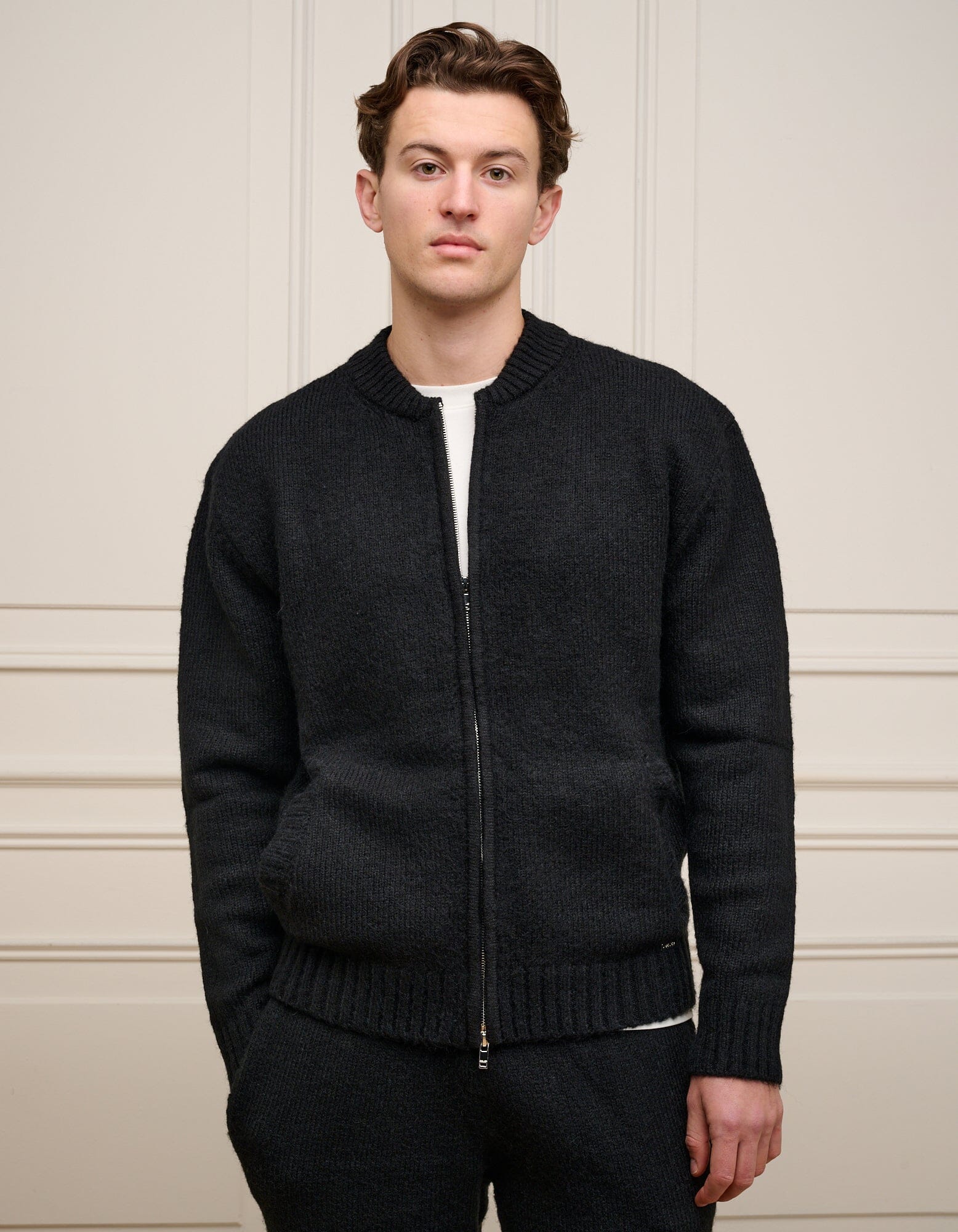 Black Knitted Bomber