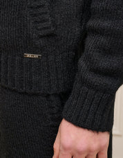 Black Knitted Bomber