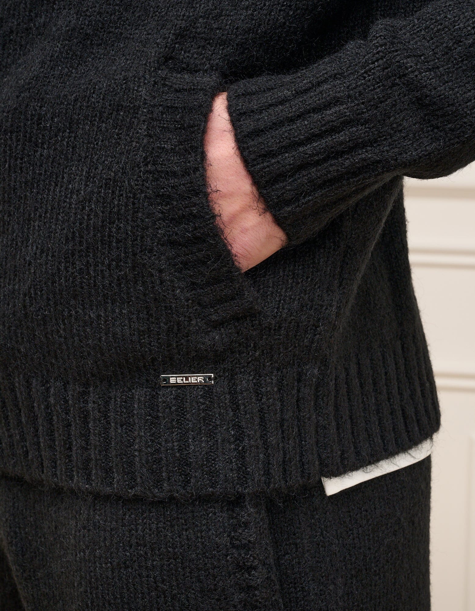 Black Knitted Bomber