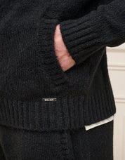 Black Knitted Bomber