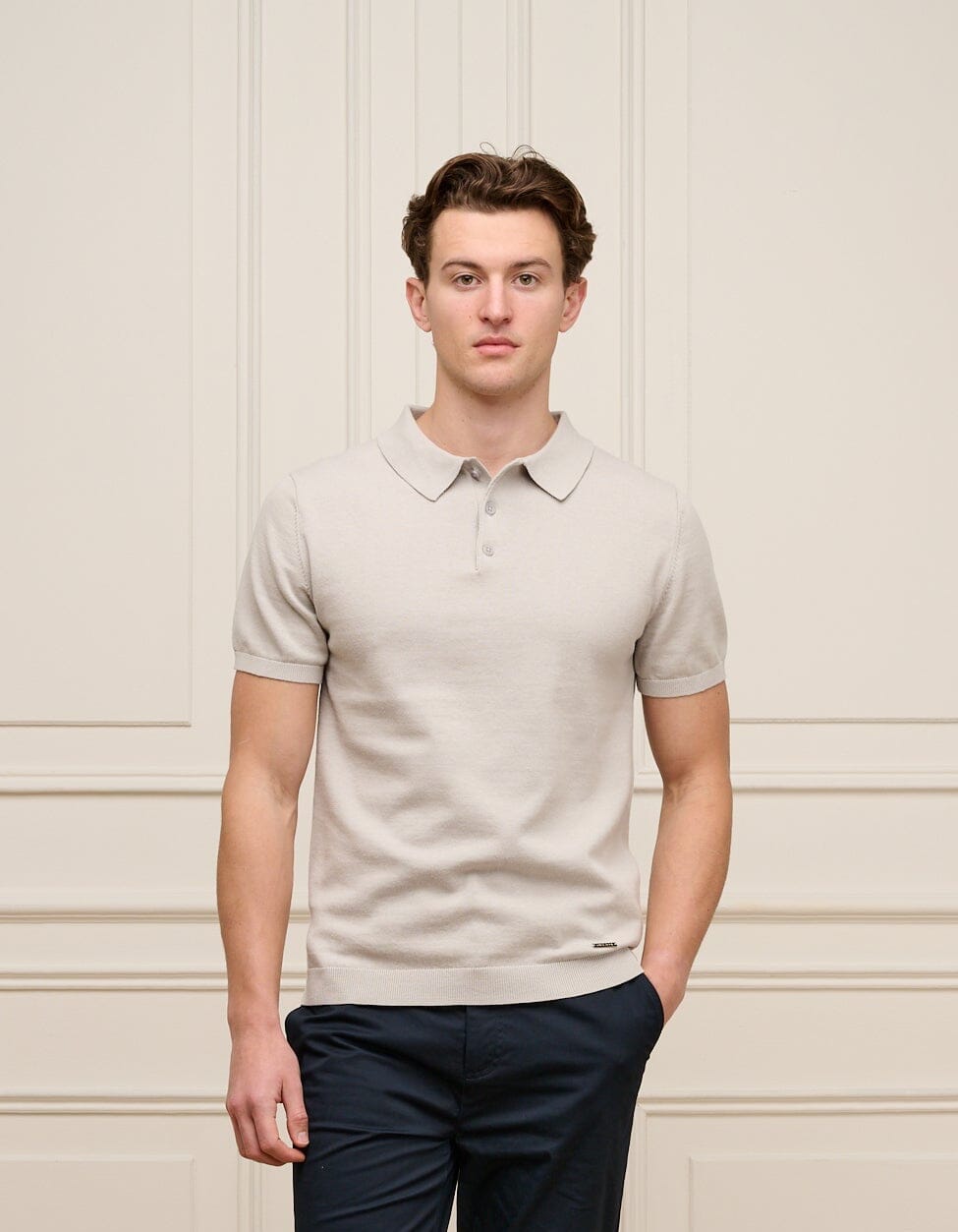 Pebble Knit Button S/S Polo