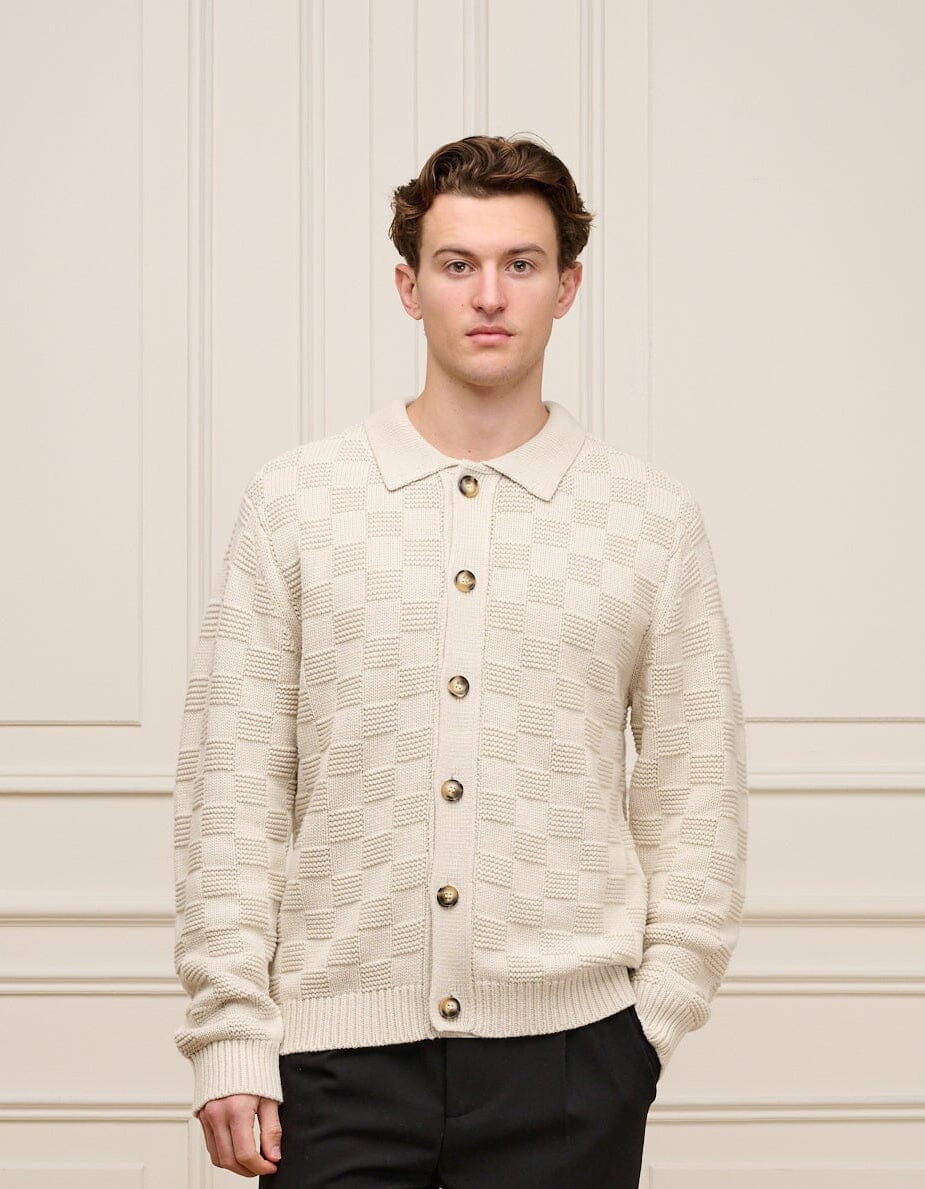 Oat Basket Weave Knit Overshirt