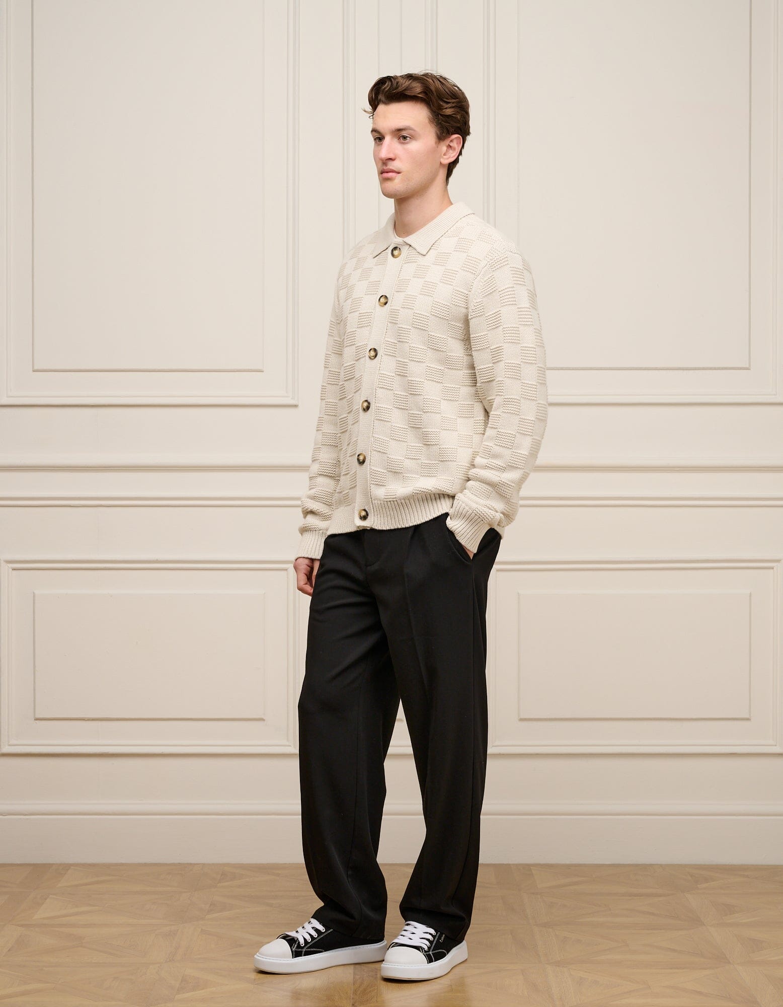 Oat Basket Weave Knit Overshirt