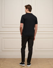 Black Cuban Collar Knit Polo