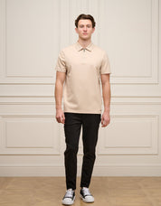 Taupe Premium S/S Zip Polo