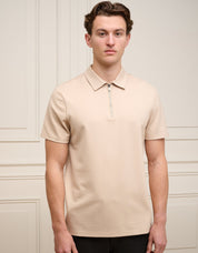 Taupe Premium S/S Zip Polo