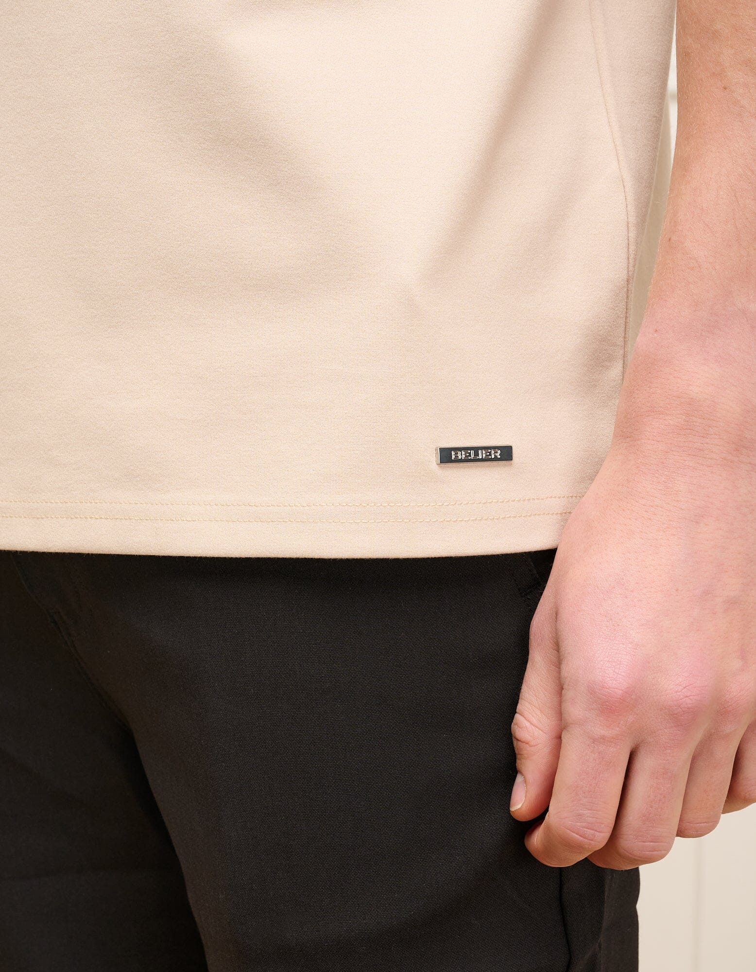 Taupe Premium S/S Zip Polo