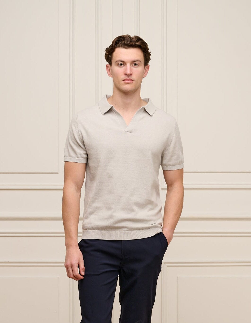 Pebble Cuban Collar Knit Polo