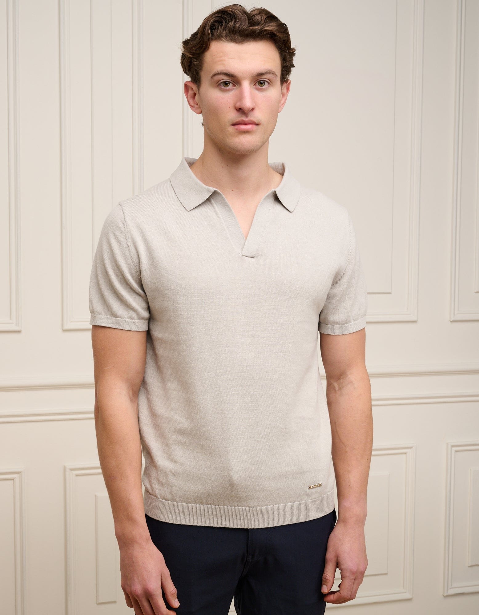 Pebble Cuban Collar Knit Polo
