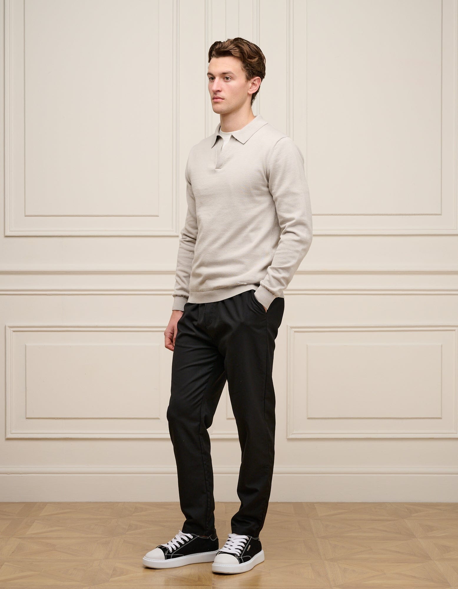 Pebble Cuban Collar L/S Knit Polo