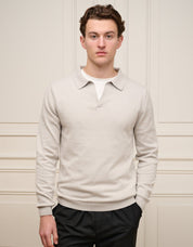 Pebble Cuban Collar L/S Knit Polo