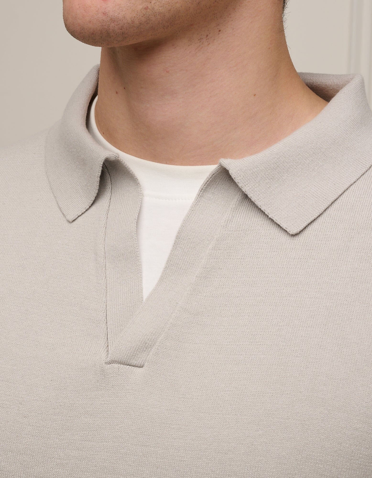 Pebble Cuban Collar L/S Knit Polo