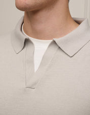 Pebble Cuban Collar L/S Knit Polo
