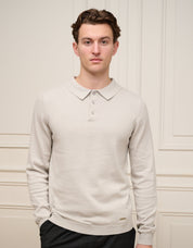 Pebble Knit Button L/S Polo