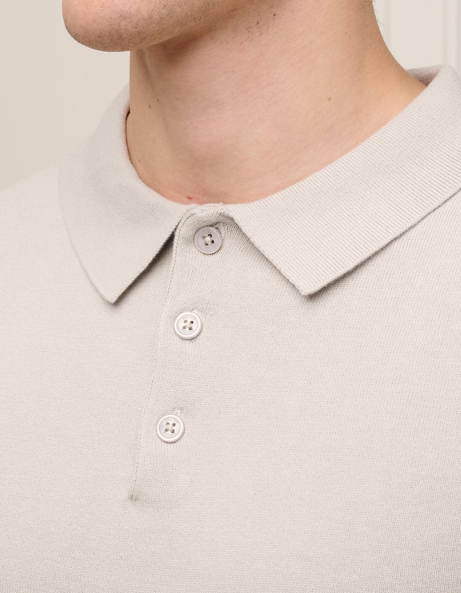 Pebble Knit Button L/S Polo
