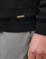 Black Cuban Collar L/S Knit Polo