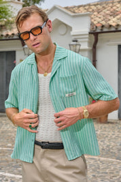 Green Troyes Striped Shirt