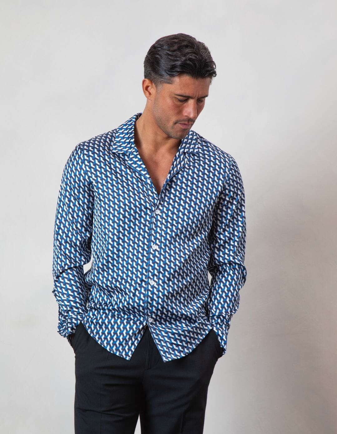 Men's L/S Blue Illusion Shirt | Printed Shirts for Men | Shop the ...