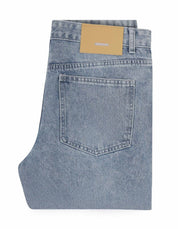 Washed Blue Straight Leg Jeans