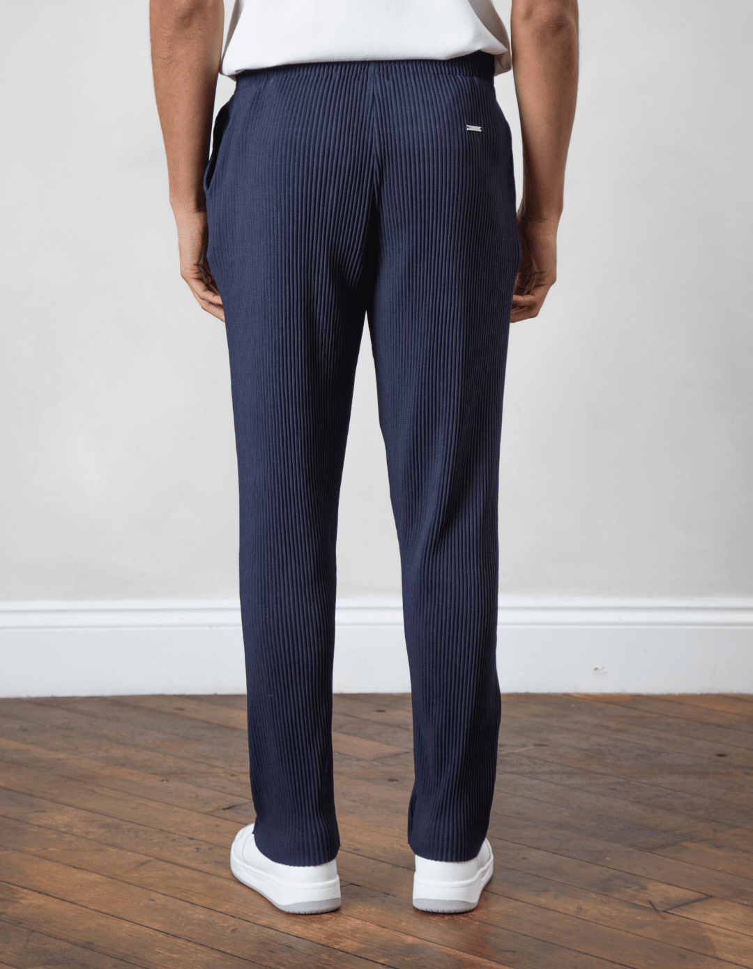Navy Pleated Trouser
