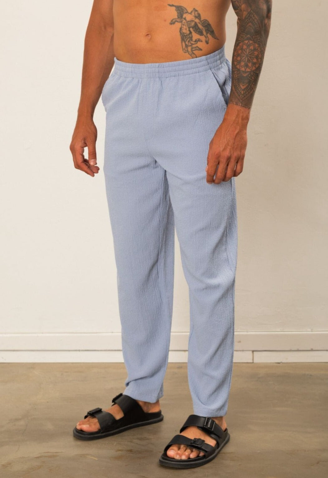 Blue Seersucker Trouser