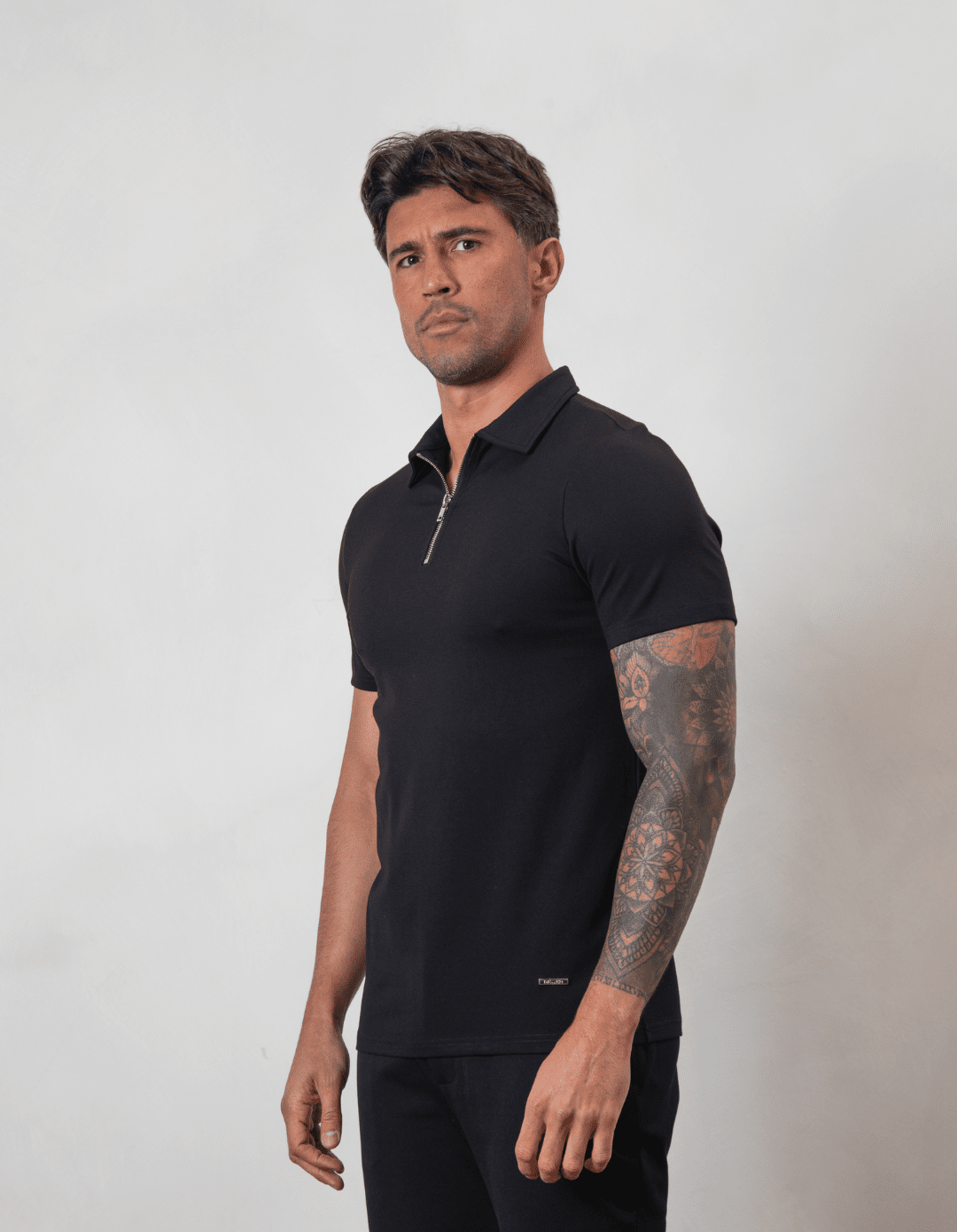 Premium Zip POLO BLACK