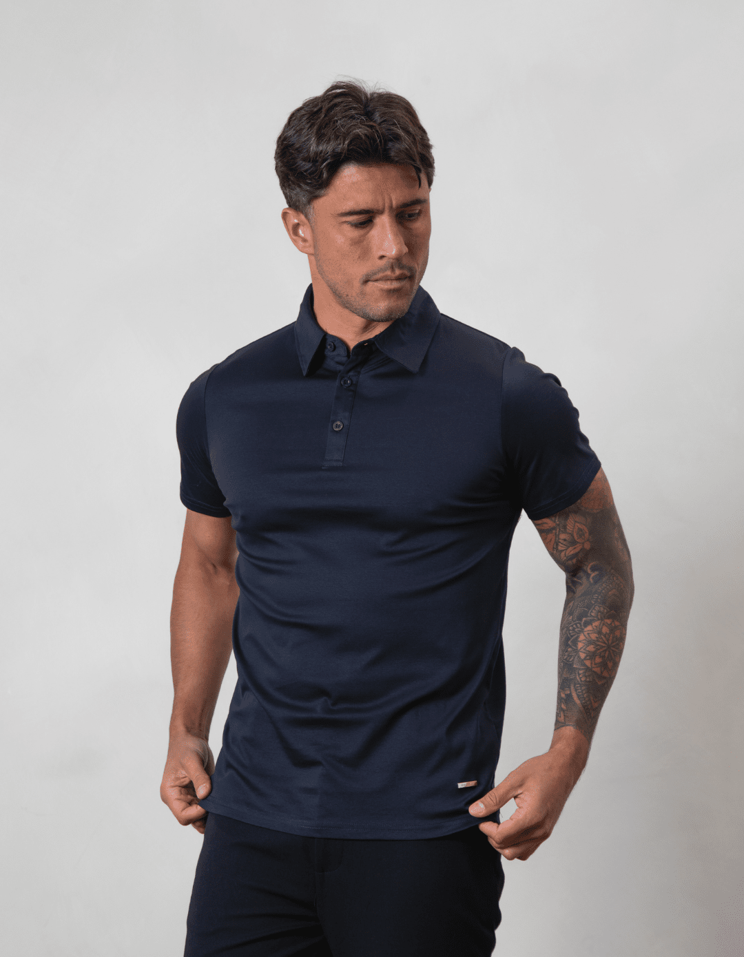 Taupe Mercerised Pique Polo Shirt - Short Sleeve